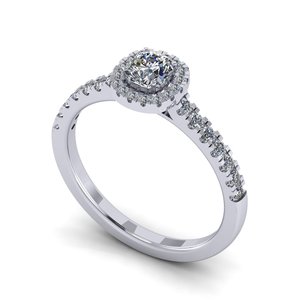 0,50 Ct VVS Moissanite Cojín Diamante Anillo de compromiso Plata de Ley 925 Estilo elegante - Product Image 1