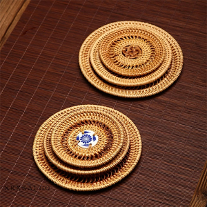 Juego de 4 posavasos de ratán tejidos a mano, productos ecológicos hechos en Vietnam, decoración de mesa al por mayor - Product Image 5