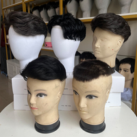 Yinshun - Toupee de Cabello Humano con Encaje Completo Europeo para Hombre, Disponible en Marrón, Negro y Rubio, Transpirable, con Partidura Libre