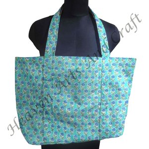 Sac fourre-tout imprimé bloc floral sac fourre-tout indien fait à la main en toile de coton sac fourre-tout imprimé bloc fait à la main - Product Image 4