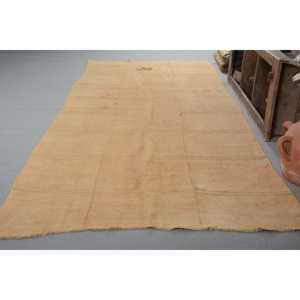 Tapis turc vintage jaune traditionnel 5.6 X 13.3ft Design patchwork en laine pour salon ou couloir pour adolescents - Product Image 3