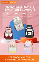 Sac à dos SUN EIGHT 18,5 pouces pour lycéens et étudiants, pour filles et garçons, avec fenêtre en peluche mignonne, pour ordinateur portable et livres, modèle 8627