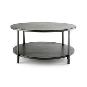 Table basse moderne en aluminium et fer Finition noire Mate Table centrale ronde à faible hauteur pour le salon et la chambre à coucher - Product Image 1