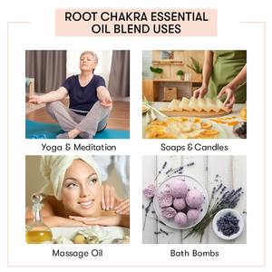 Mélange d'huiles essentielles 100 % pures de qualité thérapeutique pour le chakra Racine, pressées à froid avec du Géranium et du Bergamote pour hydrater et éclaircir - Product Image 4