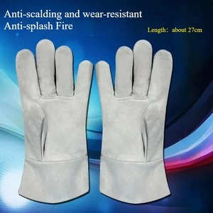 1 Pair Fireproof Durable Sheepskin Leather Welder Gloves for Welding Metal Cycling Anti-Heat Work Safety Gloves - Product Image 2