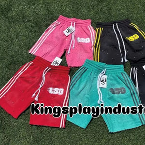 Pantalones cortos de calidad superior para hombre con cordón de punta de metal Última moda y pantalones cortos de moda Poliéster/Nylon Casual Liso teñido - Product Image 1