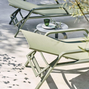 Durable Adjustable Reclining <b>Sun</b> <b>Lounger</b> with Teslin <b>Cushion</b> Folding Patio Seating Featuring 3 Years Warranty - Product Image 1