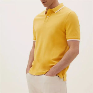 Venta al por mayor de encargo de alta calidad 100% algodón transpirable sólido Golf para Polo de secado rápido Jersey camisetas - Product Image 1