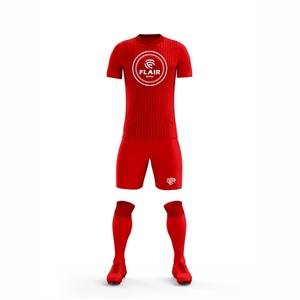 ชุดเสื้อฟุตบอลผ้าโพลีเอสเตอร์ระบายอากาศความสบาย100% ตัดสั้นอัตโนมัติ - Product Image 1
