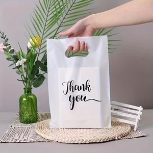 Bolsas de Regalo para Fiestas y Compras con Asas, 35x45cm, Bolsas de Embalaje para Negocios, Bolsas Reutilizables Blancas con Impresión Negra - Product Image 3