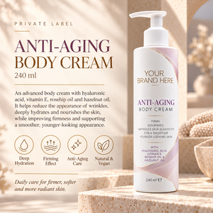 Private Label Anti-Aging Körpercreme 240ml |   Hyaluronsäure & Straffende Körperpflege |   OEM-Hersteller Spanien - Product Image 2