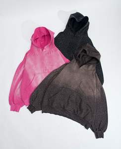 LOGO personnalisé vente en gros pull pour homme avec fermeture éclair et strass vierge avec visage intégral veste manteau sweat à capuche zippé pour homme avec fermeture éclair - Product Image 6