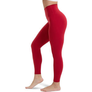 Mujeres cintura cruzada alta calidad Color sólido estilo sin costuras transpirable Jogging Fitness entrenamiento gimnasio Yoga pantalones medias Leggings - Product Image 2