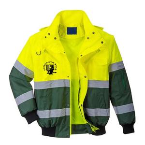 Ropa de Trabajo de Seguridad Reflectante OEM, Chaqueta de Seguridad Tipo Bomber de Poliéster de Alta Visibilidad Unisex, Certificación CE, Ropa y Abrigos de Trabajo Personalizados - Product Image 6