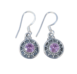 Women's Trending Design 925 Solid Sterling <b>Silver</b> Dangle <b>Earrings</b> Gold Plated Amethyst Gemstone for <b>Weddings</b> - Product Image 1
