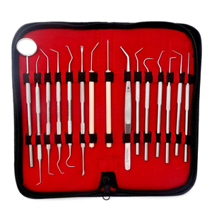 Juego de Instrumentos Dentales con Espejo y Palillos, Estuche de Acero Inoxidable, Manual, 15 Piezas, Certificado CE, Reutilizable, Clase I - Product Image 4