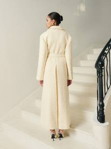 Gabardina minimalista de calidad para mujer, abrigo largo de Tweed de mezcla de lana Nadi de manga larga, ropa ecológica para mujer, marca local - Product Image 3