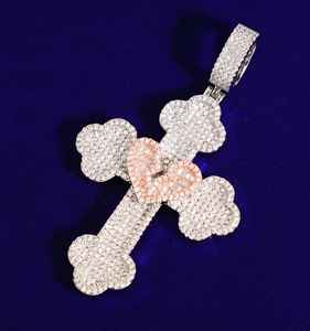 Lujoso Baguette Moissanite diamante colgante Iced Cross Hip Hop joyería diamante piedra 925 Plata regalo religioso colgantes finos - Product Image 2