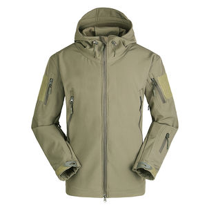 Chaqueta cortavientos de caparazón suave para deportes de invierno al aire libre para hombre, chaqueta impermeable con capucha de lana para hombre, chaquetas de caparazón blando - Product Image 2