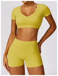 Quick Dry Stretch Long Sleeve Jacket Yoga Set <b>Butt</b> <b>Lifting</b> <b>Leggings</b> Spandex 2 Piece Yoga Wear Set Women Yoga Workout Set - Product Image 3