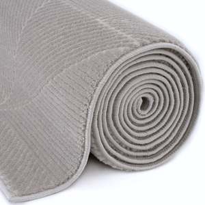Alfombra de Salón Gris Carmel Abstracta Hecha a Mano de Viscosa - Product Image 4