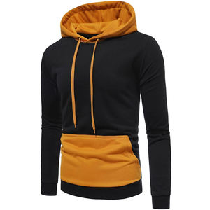 Ensemble de pantalons de survêtement à capuche avec cordon de serrage de couleur assortie pour hommes vêtements d'hiver à manches ordinaires personnalisés couleur bloc OEM - Product Image 1