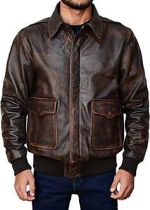 Hasnain-chaqueta de cuero para hombre personalizada, Cazadora Bomber de cuero para motocicleta con cremallera - Product Image 3