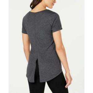 T-Shirt da Donna Ideology Slim Fit con Laccetti Posteriori in Cotone Grigio Lavorato a Maglia con Tessuto Traspirante Taglia Media (XS XXS XL 4XL 5XL) - Product Image 1