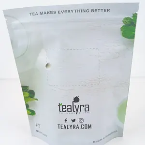 Embalagens de folha de alumínio para chá, saco de plástico com zíper feito sob encomenda para chá, leite, verde ou chá