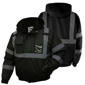 Chaqueta reflectante de alta visibilidad para trabajo pesado de invierno para hombre, ropa de trabajo de alta visibilidad impermeable para construcción industrial - Product Image 2