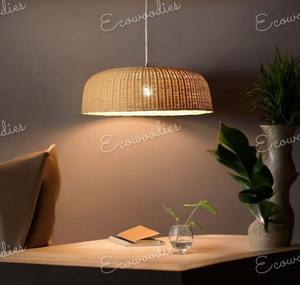 Excellent Design Home Decor Salon Lampe en osier décorative Abat-jour en bambou Rotin Tissé Suspension Prix de gros - Product Image 5