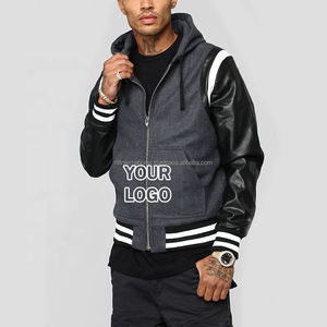 Chaqueta Varsity de Lana para Hombre con Mangas de Cuero, Chaqueta de Béisbol Universitaria Personalizada, Servicio OEM y ODM - Product Image 6