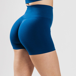 Shorts de yoga élastiques taille haute pour femmes, respirants, pour le sport, l'entraînement physique, avec logo décoratif, shorts de course d'été avec poche - Product Image 3