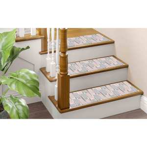 Tapis imprimé au design Kilim : rose, gris, moderne, luxueux, lavable en machine, gobelin - Product Image 4