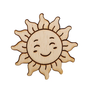 ป้ายแกะสลักด้วยเลเซอร์ดอกไม้โลโก้ที่กําหนดเองหมุดเสื้อผ้าไม้ - Product Image 3