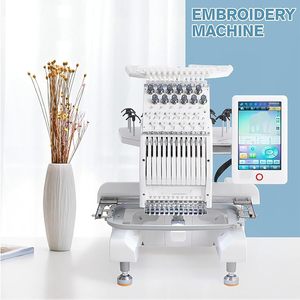 Máquina de Bordar Comercial con 1000 rpm, Computarizada de Una Cabeza con 12 Agujas y 5 Millones de Patrones de Bordado, Área de 20x30cm - Product Image 2