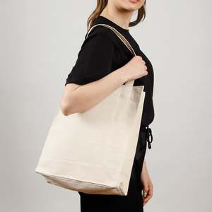 <b>Large</b> Recycled <b>Canvas</b> <b>Bag</b> W/Full Gusset Solid Color-RC241 - Product Image 2