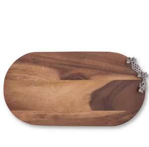 Modern Wooden Tray With <b>Top</b> Metal Serving Board Tray For Kitchenware / <b>Table</b> Decor Accent - Product Image 1