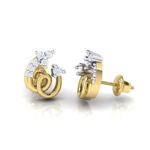 Pendientes de Espiral de Oro Certificado con Diamantes Reales, 0.07ct de Peso Total en Quilates, 14 Piedras, Pureza de 14Kt/18Kt - Product Image 2