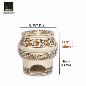 Elegante juego de platos de frotamiento de cerámica de 8L, Buffetware de calidad superior, pintura con acabado de piedra para hoteles, restaurantes, eventos, Catering - Product Image 2