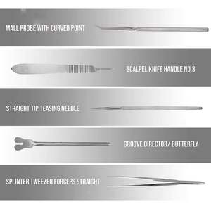 Kits de chirurgie professionnels 13 pièces en acier inoxydable ciseaux pince à épiler détartreur pince étudiant Suture bronzage ensemble d'outils outils médicaux - Product Image 6
