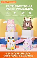 SUN EIGHT Sac à dos pour enfants de 14 pouces, pour garçons et filles, mignon, avec animaux 3D (chat, lapin, lion, ours), modèle 22250