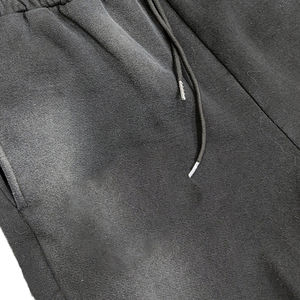 Sudadera con capucha de algodón 100% de alta calidad para hombre, conjunto de pantalón acampanado, patrón recto, tendencia, estilo callejero Hip Hop, aspecto lavado transpirable - Product Image 5