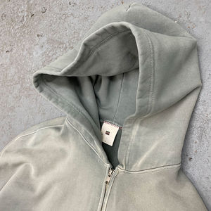 Sweats à capuche zippés vintage pour hommes en molleton lavé à l'acide Streetwear personnalisé sweats à capuche d'hiver en coton délavés au soleil - Product Image 5