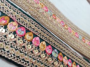 Custom Made Machine Embroidered <b>Ribbons</b> & <b>Laces</b> in Various Designs & Colours for Wedding Dresses in 2 Colour Options - Product Image 3