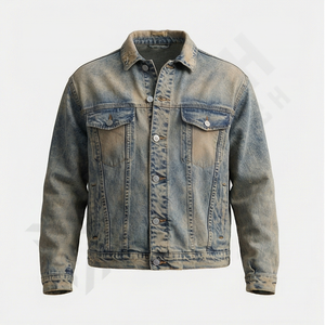 Chaqueta Vaquera Transpirable para Hombre, Chaqueta Vaquera Informal de Invierno de Algodón y Lana de Alta Calidad, Color Negro, para la Comodidad del Hombre - Product Image 1