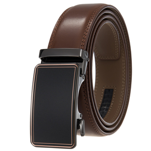 Ceinture formelle en cuir véritable pour homme, avec boucle à cliquet, personnalisable, coffret cadeau, fabrication OEM - Product Image 5