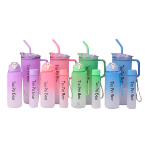 Set di Tre Bottiglie Sportive con Diverse Dimensioni e Tipi di Coperchi - Product Image 2