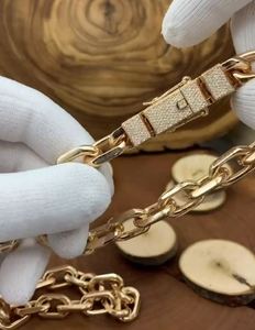 Brillant Hip Hop Ancre Chaîne En Or Rond Moissanite Diamant Collier Fine Jewelry Trendy Look Collier Pour Hommes Et Femmes - Product Image 1