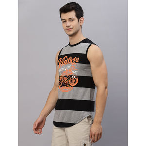 Chemises de rue de gymnastique d'été pour hommes, gilet 3D décontracté, haut de sport à col en V, t-shirts en tissu de jersey respirant sans manches - Product Image 2